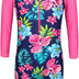 ZNYUNE Girls' one-piece swimsuit, sun protection, swimwear, children's long-sleeved swimsuit
