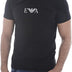 Emporio Armani Mens Essential Monogram With Crew Neck T-Shirt, Black/Black, XL UK