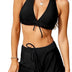 Vancavoo Halter Swimsuit for Women Two Pieces Ladies Bikini Sets Halter Neck Top with Elastic Belt Shorts Plus Size Push Up Padded Swimwear Sports Swimming Costume(A1-Black,XXL)