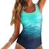 Bsubseach Womens One Piece Swimsuit Tummy Control Bathing Suit U Neck Criss Cross Back Swimwear with Chest Pads, M