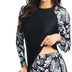 Sillictor Rash Vest Women Swimming Tops UV Womens Swim Shorts and Top Set Ladies 2 Piece Long Sleeve Swimsuits for Women Rash Guard Shirts with Build in Bra for Surfing,Quick Dry 2304 Pink Flower, M