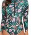 Beachkini One-Piece Swimsuit for Women Long-Sleeved Swimwear with Front Zip Triangle Swimsuit,11 Green,L