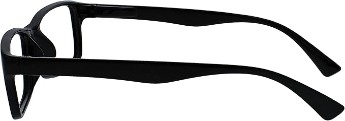 OPULIZE Pep Reading Glasses 6 Pack Classic Everyday Rectangular Frame Spring Hinges Scratch Resistant Black Mens Womens, +2.50