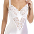 Camille Womens Ladies White Underwired Non Padded Floral Lace Shapewear Body 36B