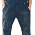 True Face Unisex Dungarees Denim Men Jumpsuit Women Onesie All in One Dark Wash Blue, Large