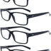 ZONLON 6 Pack Reading Glasses for Men Women Blue Light Blocking Lightweight Black Computer Readers with Spring Hinges 3.5 +