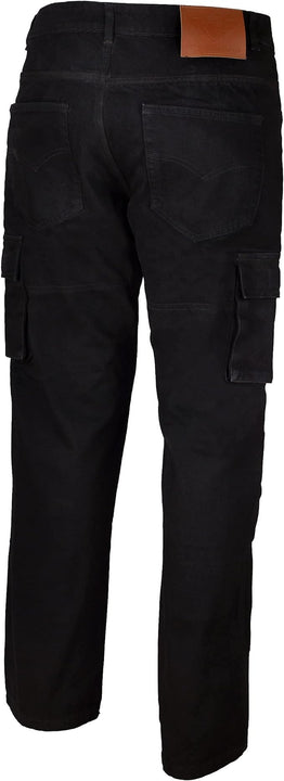 GREAT BIKERS GEAR - Motorbike Motorcycle Armour Cargo Trouser Pants Jeans Protective Men Bike with Free CE Approved Protectors Black