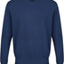 Castle Point Mens Cspknt003 Herren-strickpullover Mit Rundhalsausschnitt Cotton Soft Touch V Neck Knitted Jumper Sweater, Denim, XXL