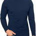 Mens Half Turtleneck Shirt Long Sleeve Pullover Basic Designed Undershirt Polo Neck Stretch Slim Fit Sweaters Black Blue, XL