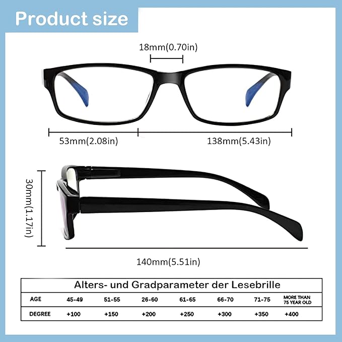 Kerecsen 6 Pack Mens Reading Glasses Blue Light Blocking Black Computer Readers with Spring Hinges (6 Black, 1.75, multiplier_x)