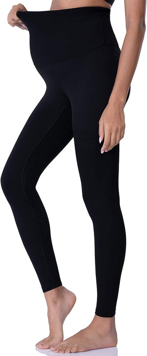 POSHDIVAH Women's Maternity Leggings Over The Belly Pregnancy Yoga Pants Active Wear Workout Leggings, Black, S