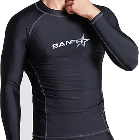 Mens Swim Shirts UPF 50+ Mens Rash Vest Long Sleeve Performance Fit Compression Rash Guard Shirts Quick Dry (UK, Alpha, XL, Regular, Regular, Long Sleeve)