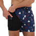 Arcweg Men's Swimming Shorts Swimming Trunks with Compression Lining Mens Swim Shorts with Zipper Pockets 2 in 1 Quick Dry Stretchy Board Shorts Beach Shorts Black Pineapple L(UK)