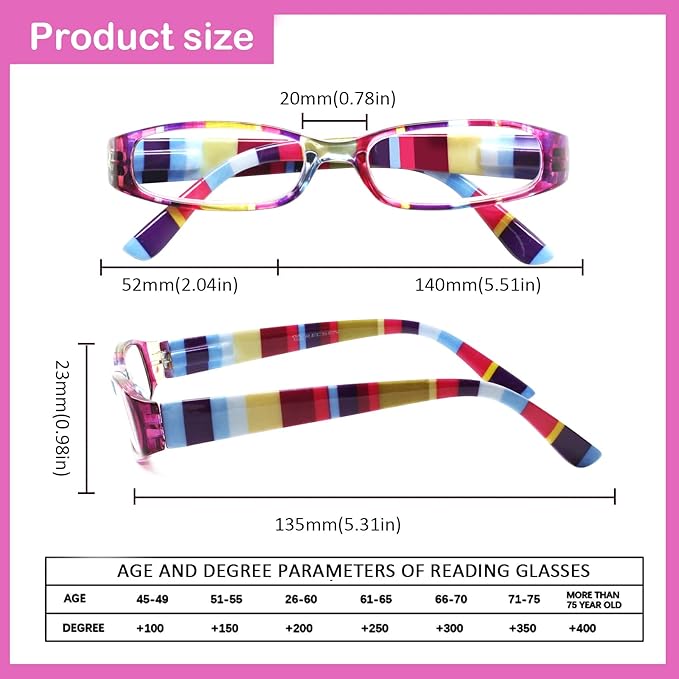 Kerecsen Women's Reading Glasses 4 Pairs Ladies Fashion Spring Hinge Readers (4 Pack Mix Color-2, 0.50, Diopter)
