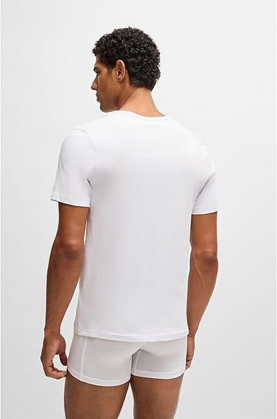 BOSS Mens TShirtVN 2P Classic Three-Pack of Cotton-Jersey Underwear T-Shirts with V Neckline