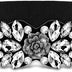 Amaxiu Elastic Rhinestone Wide Waist Belt, Stretchy Crystal Thick Belts Vintage Flower Waistband Waist Accessories for Women Dress