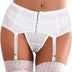 ohyeahlady Women Stretchy Lace Suspender Belt Mesh Garter Plus Size Lingerie Set with 6 Wide Straps Metal Clip for Stockings (G-String Included) 20-22