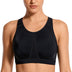 SYROKAN Women's Sports Bra for Large Breasts High Impact Full Coverage Padded Wireless Running Halter Neck Bra Black, 34G
