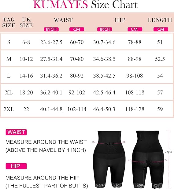 KUMAYES Shapewear for Women Tummy Control Knickers High Waisted Body Shaper Shorts Shaping Underwear Shapewear shorts XL, Black)