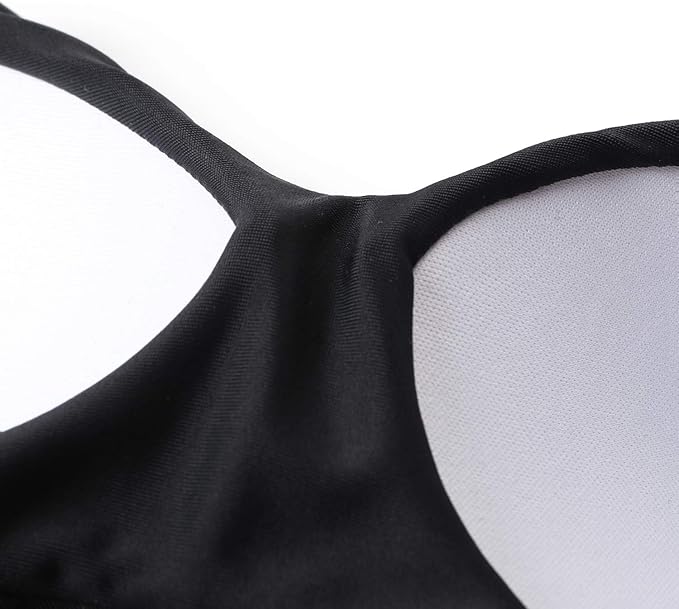 DOULAFASS High Waisted Bikini Set Push Up Bikini Top Tummy Control Bikini Padded 2 Piece Bikini Black, M