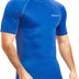 TERODACO Rash Vest Mens Short Sleeve UV 50+ Swimming Shirts for Men Compression Sweat Wicking Rash Guard Mens Base Layer for Wetsuit Diving Surfing,Quick Dry Lightweight Stretchy 222 Blue XL