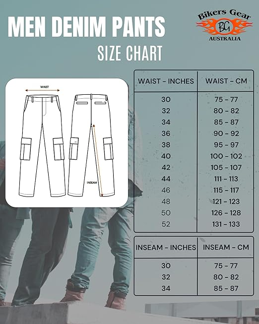 Bikers Gear Australia Unisex Kc0020-30r Kevlar Lined Modern Style Chino Motorcycle Jeans CE Protection, Tan Chino, 30 UK