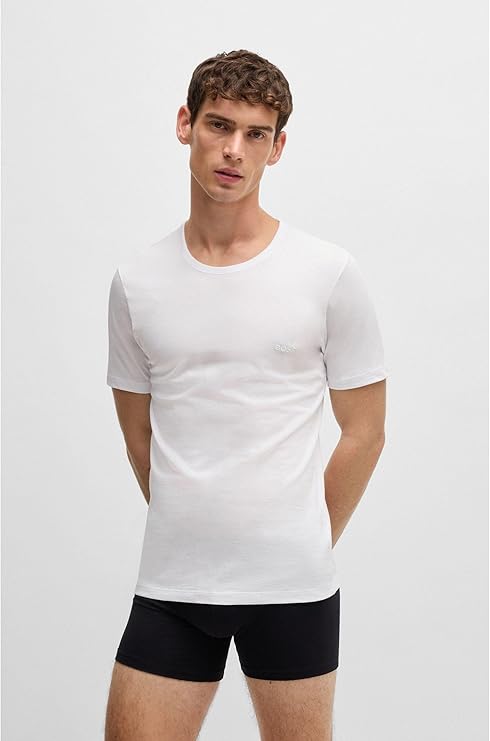 BOSS Men's Classic T-Shirts, Short Sleeve Shirts, Pure Cotton, Crew Neck, Pack of 2, XXL
