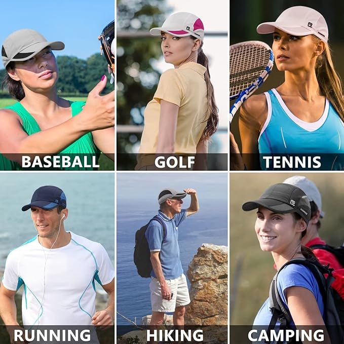 GADIEMKENSD Quick Dry Sports Hat Lightweight Breathable Soft Outdoor Running Cap Baseball Caps for Men (Blue, M)