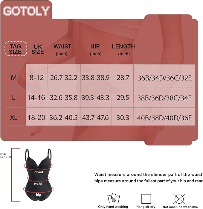 Gotoly Bodysuit Shapewear for Women Tummy Control Shaping Body Shaper Jumpsuits Tops with Bra Sleeveless Camisole Smooth Waist Trainer Bodywear Seamless Body Briefer (Black, XL)