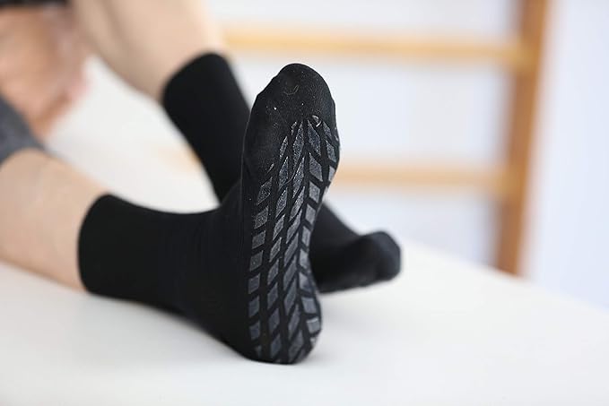 Rainbow Socks - Women Men Cotton Diabetic Elastic Loose Non Slip Socks - 2 Pairs - Black, UK 6.5-8