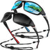Sunier Polarised Sports Sunglasses for Men Women, Wrap Around Unbreakable Fishing Driving Sun Glasses with 100% UV400 Protection