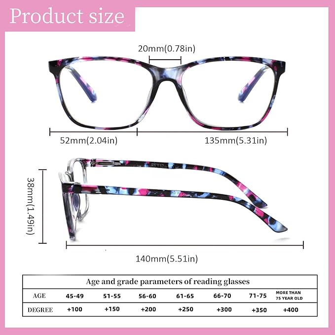 Kerecsen 6 Pack Ladies Reading Glasses Blue Light Blocking Spring Hinge Fashion Readers Computer Eyeglasses Women/Men (6 Pack Mix Color-1, 1.25, Diopter)