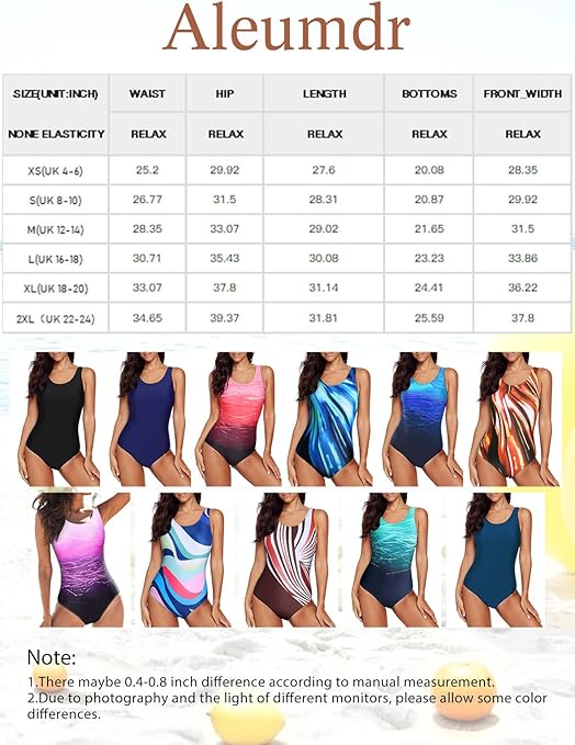 Aleumdr Ladies Sleeveless Gradient Colorblock Print Soft Cup Padded Plus Size Swimming Suits One Piece Swimwear for Women Purple Large