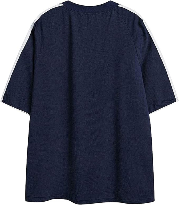 Aelfric Eden Men's Oversized T-Shirt with Print Vintage Cotton Raglan Tee T-Shirt Women's Summer Shirt, Blue 01, S