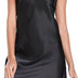 Wikoan Women Satin Nightdress Soft Silk Nightshirt Straps Chemise Slip Sexy V Neck Nightgown Sleepwear,a-Black,XXXL