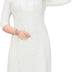 Ladyline Rayon Chikhan Schiffli Embroidered Kurti for Womens Tunic Top Indian Kurta (S/White/38)