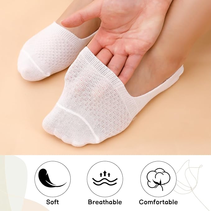 Zuimei 7 Pairs No Show Socks for Women, Breatheble Invisible Ultra Low Cut Liner Socks Non Slip Cotton Boat Socks Boat Shoes with Silicone Strips for Sneaker Loafers. Multicolor, 4.5-7