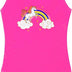 IKALI Girls Swimming Costume One Piece, Kids Unicorn Rainbow Swimsuits Gift, School Swimwear Bathing Suit Red 4T/104