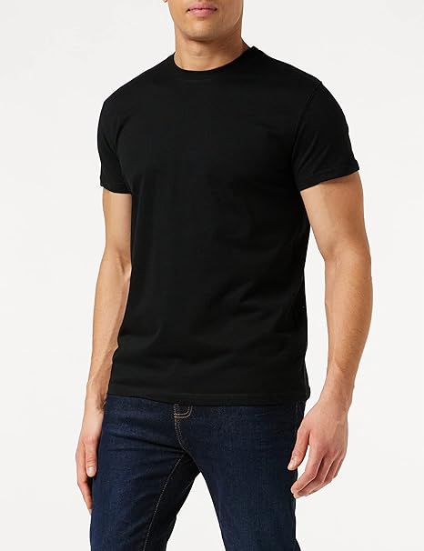 Lower East Men's LE105 T-Shirt, Black, L (Pack of 5)