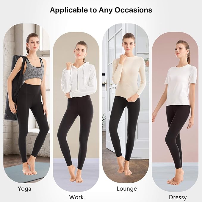 SINOPHANT High Waisted Leggings for Women, Buttery Soft Elastic Opaque Tummy Control Leggings, Plus Size Workout Gym Yoga(Dark yellow1,L-XL)