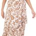 Lovedrobe Women's Ladies Midaxi Dress V-Neck Short Sleeve Faux-wrap Tiered Ruffle Floral Print Elasticated Waistband A-line Casual Brown 26