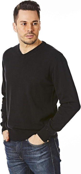 Castle Point Mens Cspknt003 Herren-strickpullover Mit Rundhalsausschnitt Cotton Soft Touch V Neck Knitted Jumper Sweater, Denim, XXL