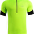 Dooy Men's Cycling Bike Jersey, Short Sleeve MTB Shirts with 3 Rear Pockets-Breathable,Smooth Zipper Biking Shirt, Yellow, XL