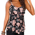 DOULAFASS Women Ruffle Tankini Set with Boyshort 2 Piece Plus Size Swimsuit Swimwear Pink/Black, L