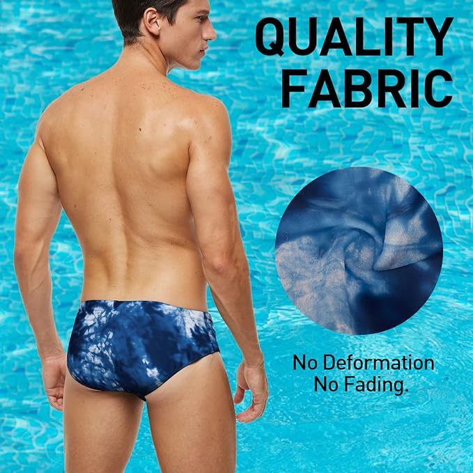 Arcweg Men's Swimming Trunks Briefs Low Waist with Removable Pad Swimwear Elastic Beach Shorts Boxers Underwear