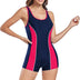 BEACHKINI Swimwear Women's Boyleg One Piece Swimsuit Sports Swimming Open Back Swimsuit Competitive Bathing Suit,Black Fluorescent Red,18