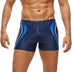 Arcweg Men's Swimming Trunks Shorts Sport Boxer Swimwear Boxers Underwear Drawstring Summer Beach Board Shorts Elastic Swimsuit Bottom Blue Stripe M(UK)