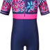 HUAANIUE Long Swimsuit Girls Swimming 1pcs Swimwear UPF 50+ UV Sunsuit with Zipper 4-12Y Summer Swimming Sportswear(DaisyNavy,12A)