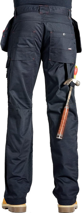 Proluxe Endurance Multi Pocket Cargo Combat Tradesman Trouser with Knee Pad Pockets and Reinforced Seams, Black, 30