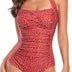 Smismivo Tummy Control Swimwear One Piece Modest Swimming Costume Women Ladies Full Body Vintage Retro Halter Neck Swimsuit Plus Size Push Up Padded Bathing Suit Red Polka Dot, L